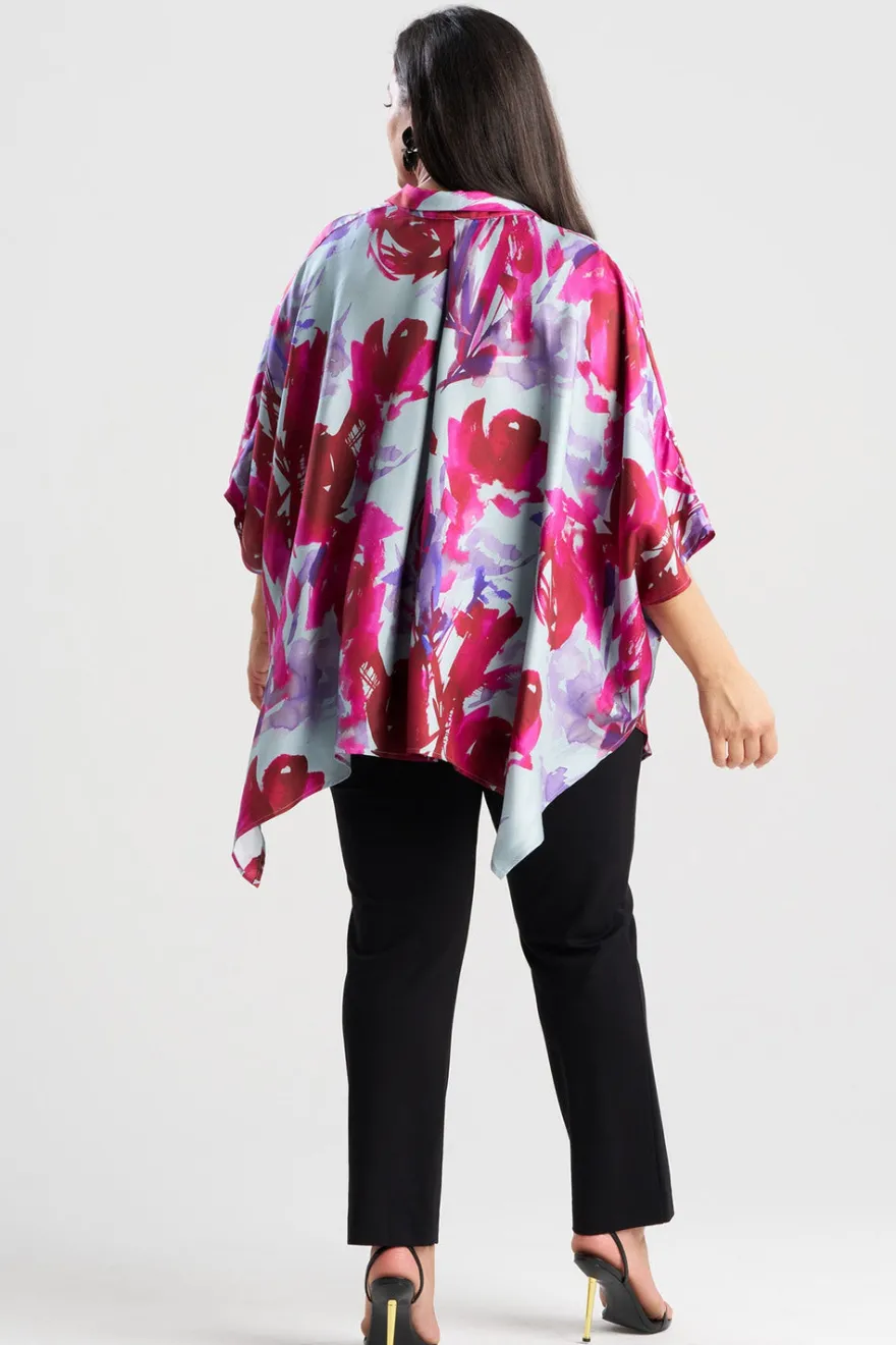 Mira Silk Twill Button Down Caftan Shirt