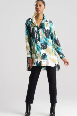 Mira Silk Twill Oversized Shirt