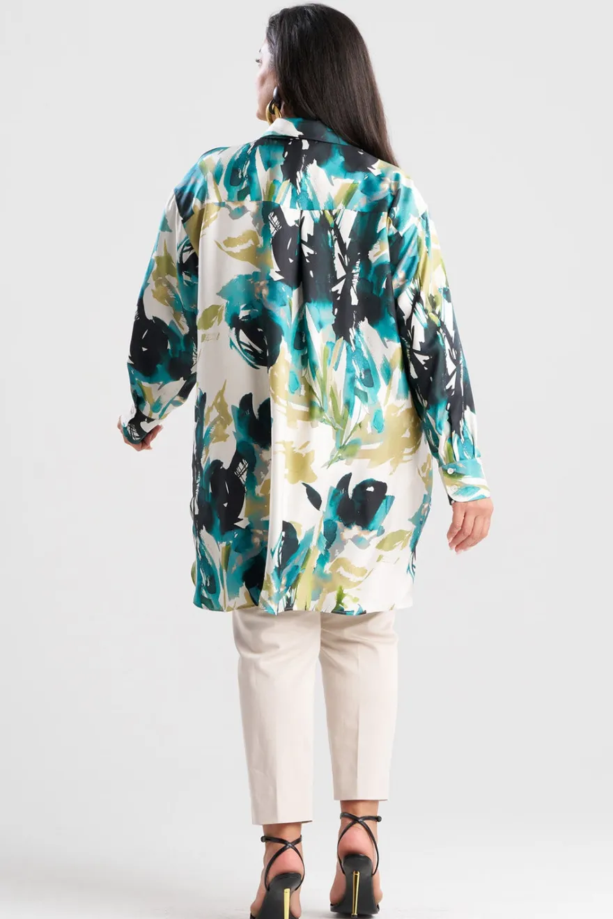 Mira Silk Twill Oversized Shirt
