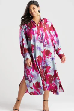 Mira Silk Twill Oversized Shirt Dress