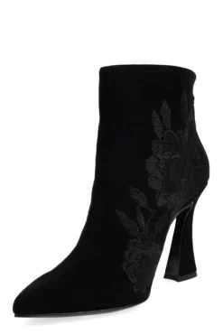 Mitsu Shugo Embroidery Square Heel Ankle Boot