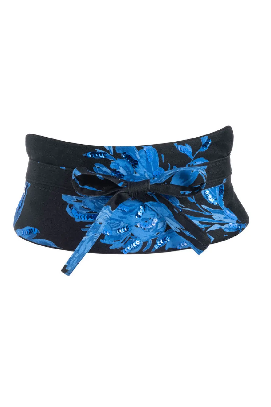 Miyako Printed Cotton Chino Beaded Obi Belt