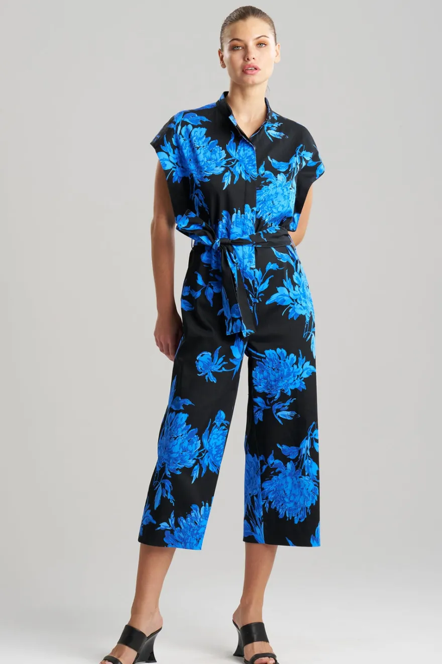 Miyako Printed Cotton Chino Crop Jumpsuit