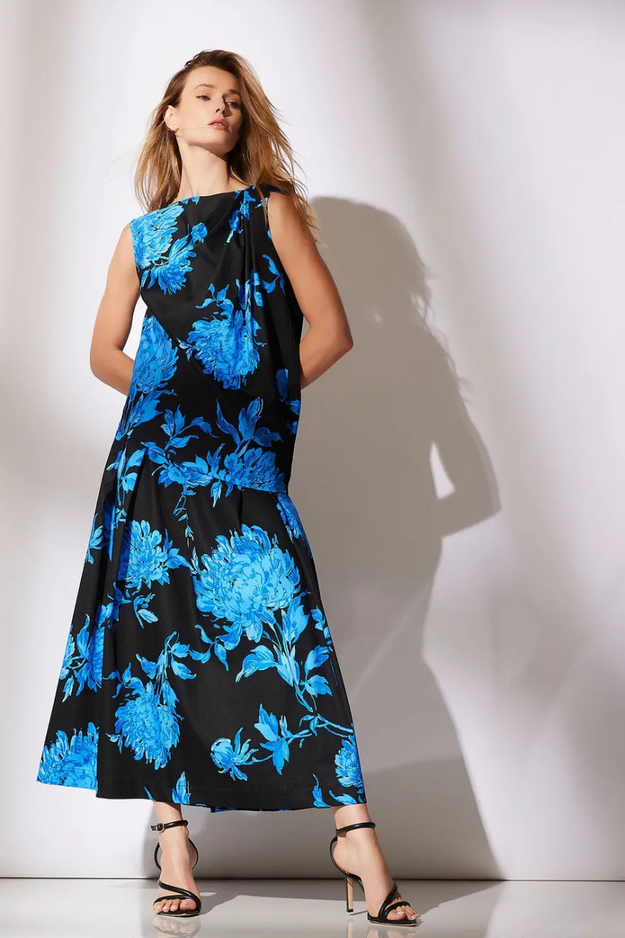Miyako Printed Cotton Chino Maxi Skirt