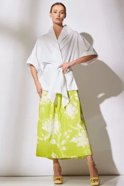 Miyako Printed Cotton Poplin Maxi Skirt