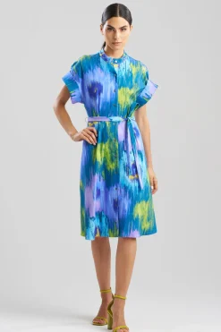 Multi Floral Mandarin Shirtdress
