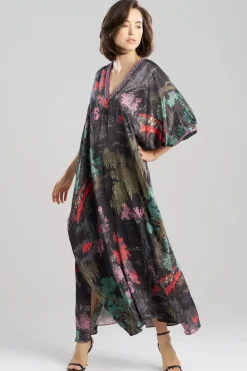 Nara Embellished Cocoon Silk Caftan