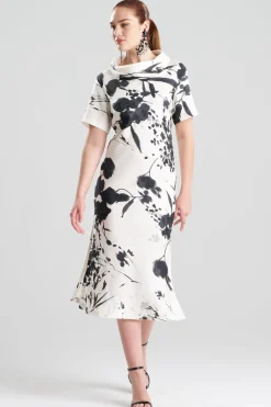 Nara Silk Twill Beaded Column Dress