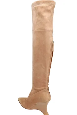 Natsu Stretch Suede Over the Knee Wedge Boot