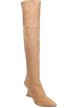 Natsu Stretch Suede Over the Knee Wedge Boot
