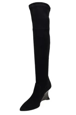 Natsu Stretch Suede Over the Knee Wedge Boot