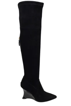 Natsu Stretch Suede Over the Knee Wedge Boot