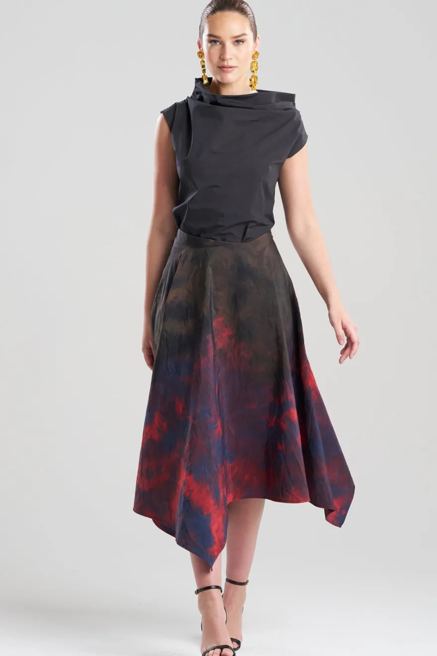 Niji Tie Dye Taffeta Origami Maxi Skirt