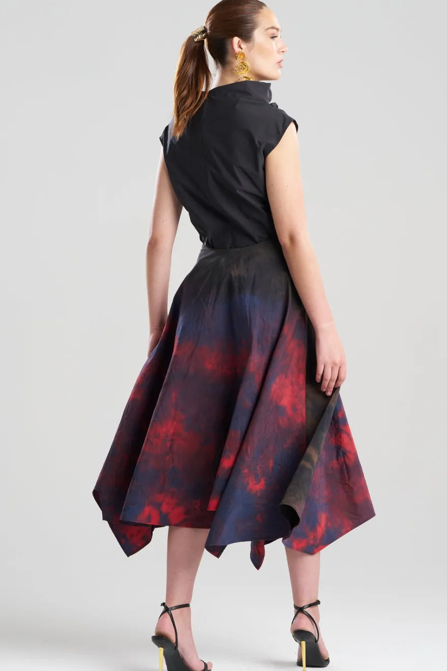Niji Tie Dye Taffeta Origami Maxi Skirt