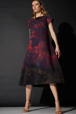 Niji Tie Dye Taffeta Trapeze Dress