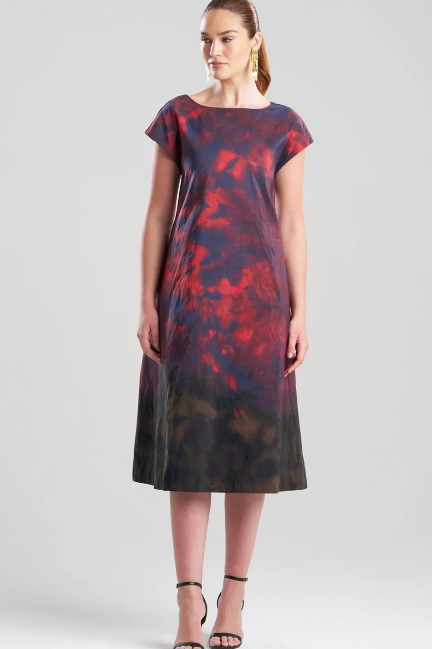 Niji Tie Dye Taffeta Trapeze Dress