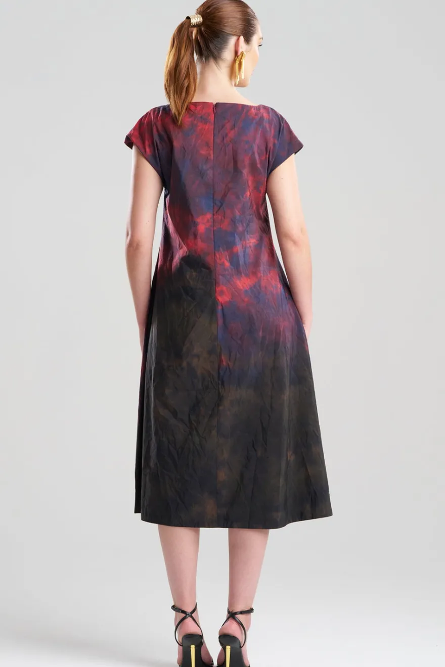 Niji Tie Dye Taffeta Trapeze Dress