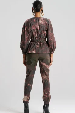 Niji Tie Dye Taffeta Voluminous Sleeve Jacket