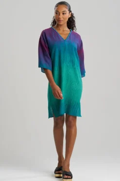 Ombre Printed Gauze Beaded Tunic