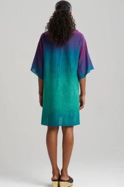 Ombre Printed Gauze Beaded Tunic