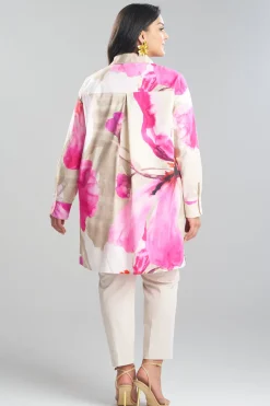 Orchid Cotton Poplin Oversized Button Down Shirt