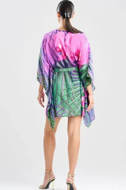 Orchid Silk Cotton Voile Short Caftan