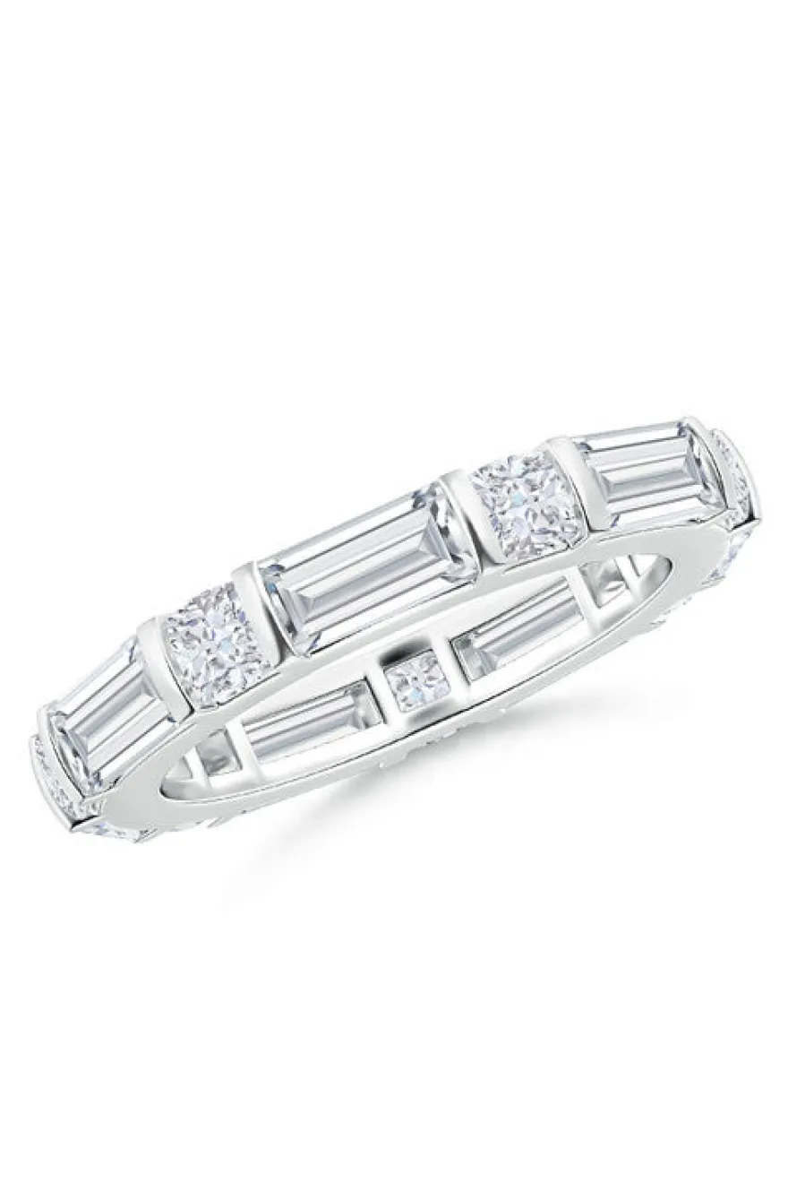 Orient Express Lab-Grown 14K Gold Baguette & Cushion Diamond Eternity Band