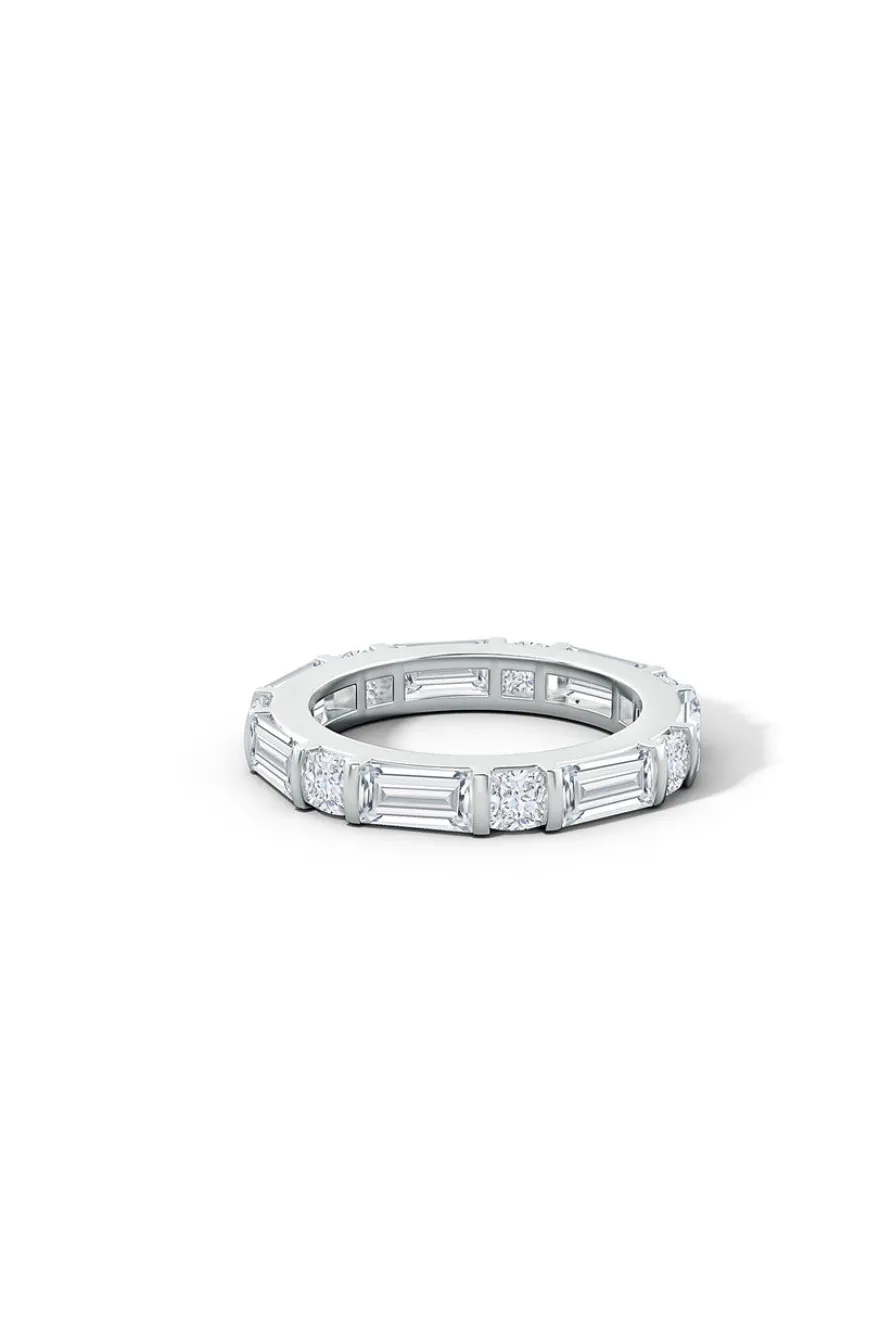 Orient Express Lab-Grown 14K Gold Baguette & Cushion Diamond Eternity Band