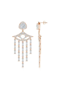 Orient Express Lab-Grown 14K Gold & Diamond Statement Earrings
