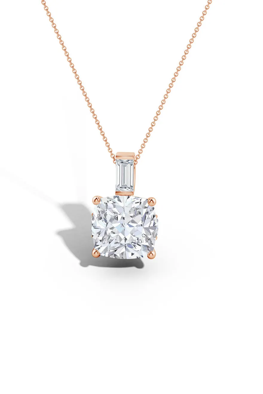 Orient Express Lab-Grown 14K Gold & Cushion Diamond Pendant Necklace