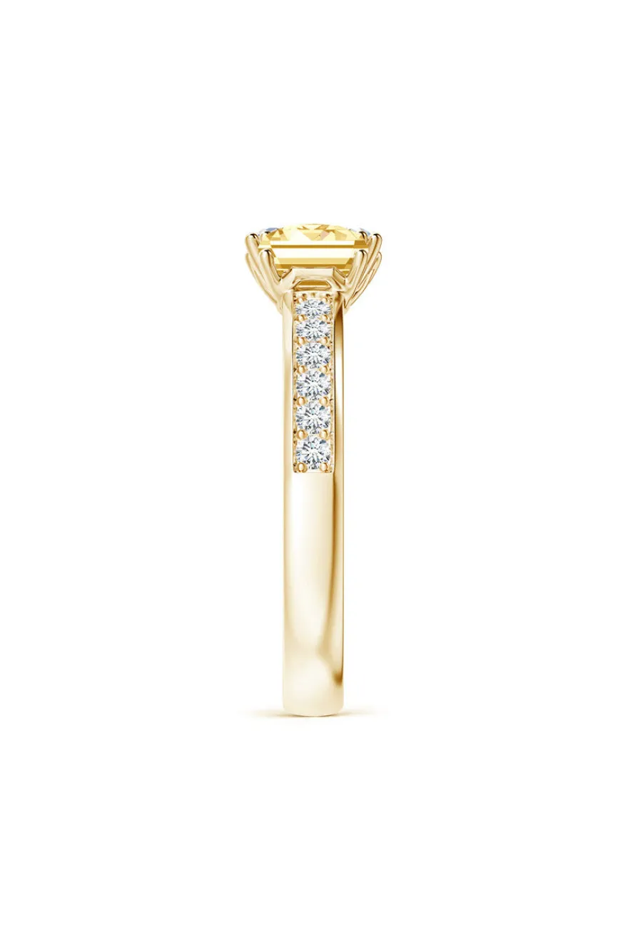 Orient Express Lab-Grown 14K Gold with White & Yellow Diamond Two Stone Ring