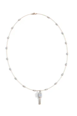 Orient Express Lab-Grown 14K Gold Baguette & Diamond Detachable Tassel Pendant Chain Necklace