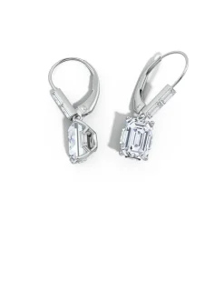Orient Express Lab-Grown 14K Gold & Emerald Cut Diamond Earrings