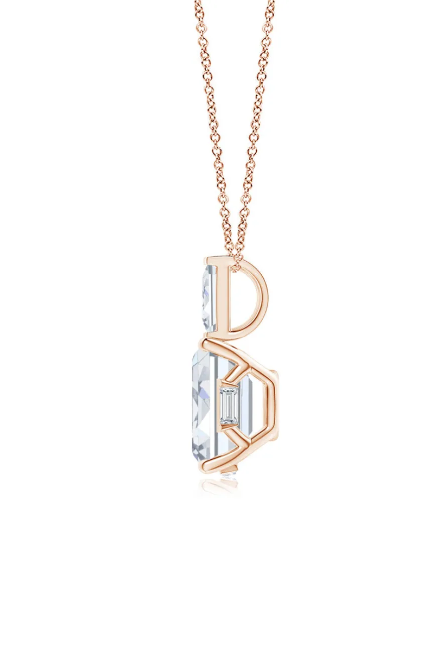 Orient Express Lab-Grown 14K Gold & Emerald Cut Diamond Pendant Necklace
