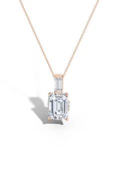 Orient Express Lab-Grown 14K Gold & Emerald Cut Diamond Pendant Necklace