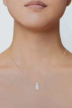 Orient Express Lab-Grown 14K Gold & Emerald Cut Diamond Pendant Necklace
