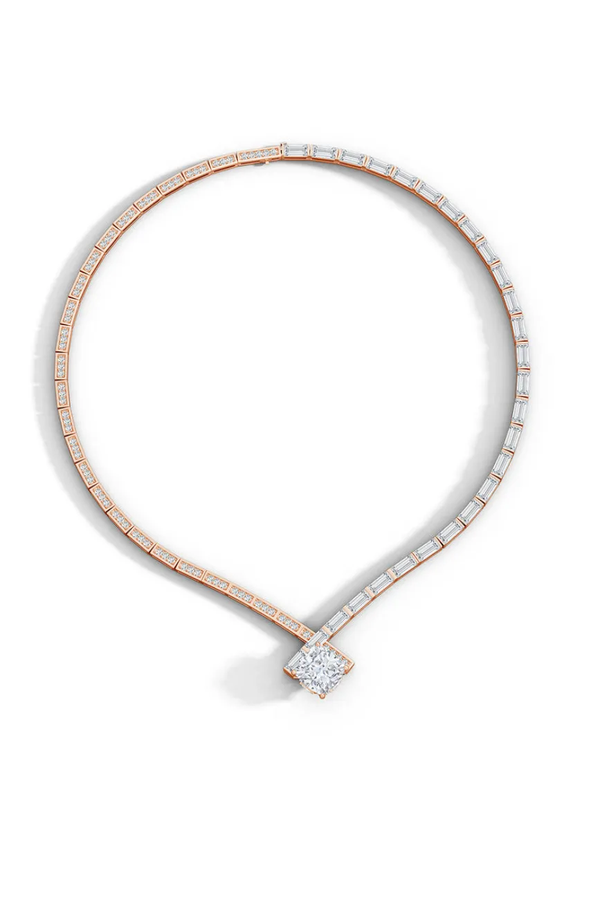 Orient Express Lab-Grown 14K Gold & Cushion Diamond Statement Necklace