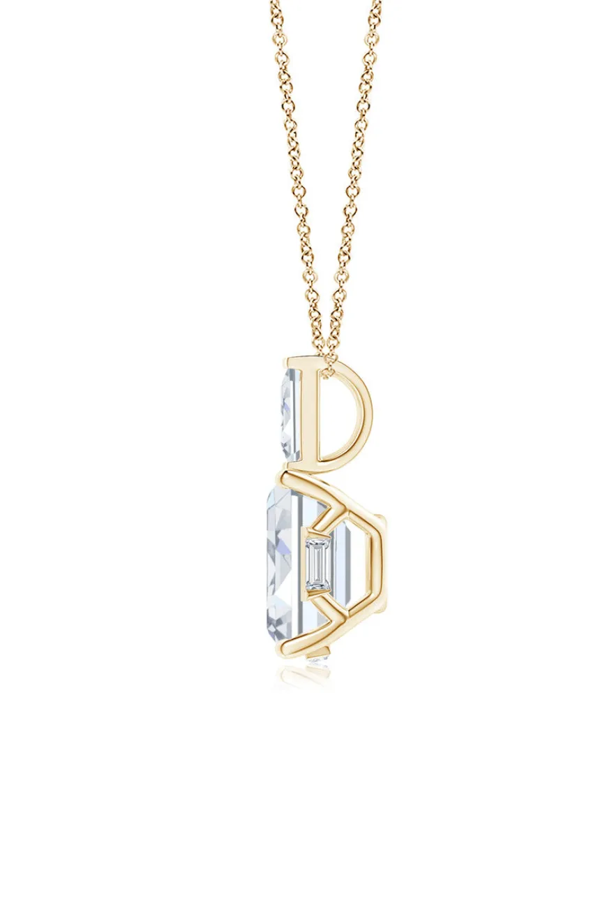 Orient Express Lab-Grown 14K Gold & Emerald Cut Diamond Pendant Necklace