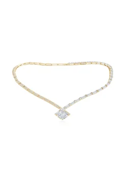 Orient Express Lab-Grown 14K Gold & Cushion Diamond Statement Necklace