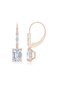 Orient Express Lab-Grown 14K Gold & Emerald Cut Diamond Earrings