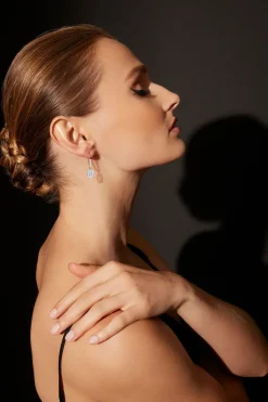 Orient Express Lab-Grown 14K Gold & Emerald Cut Diamond Earrings