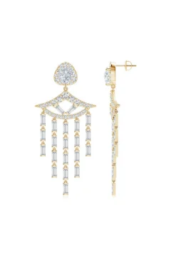 Orient Express Lab-Grown 14K Gold & Diamond Statement Earrings