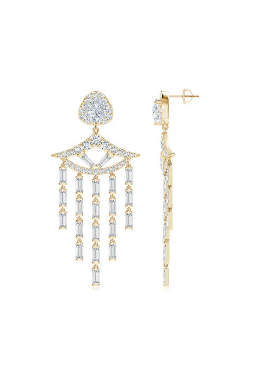 Orient Express Lab-Grown 14K Gold & Diamond Statement Earrings