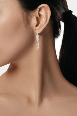 Orient Express Lab-Grown 14K Gold Emerald Cut & Baguette Diamond Tassel Drop Earrings