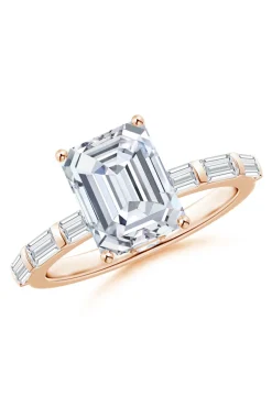 Orient Express Lab-Grown 14K Gold & Emerald Cut Diamond Solitaire Ring