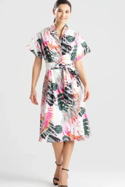 Palms Cotton Poplin Shirtdress
