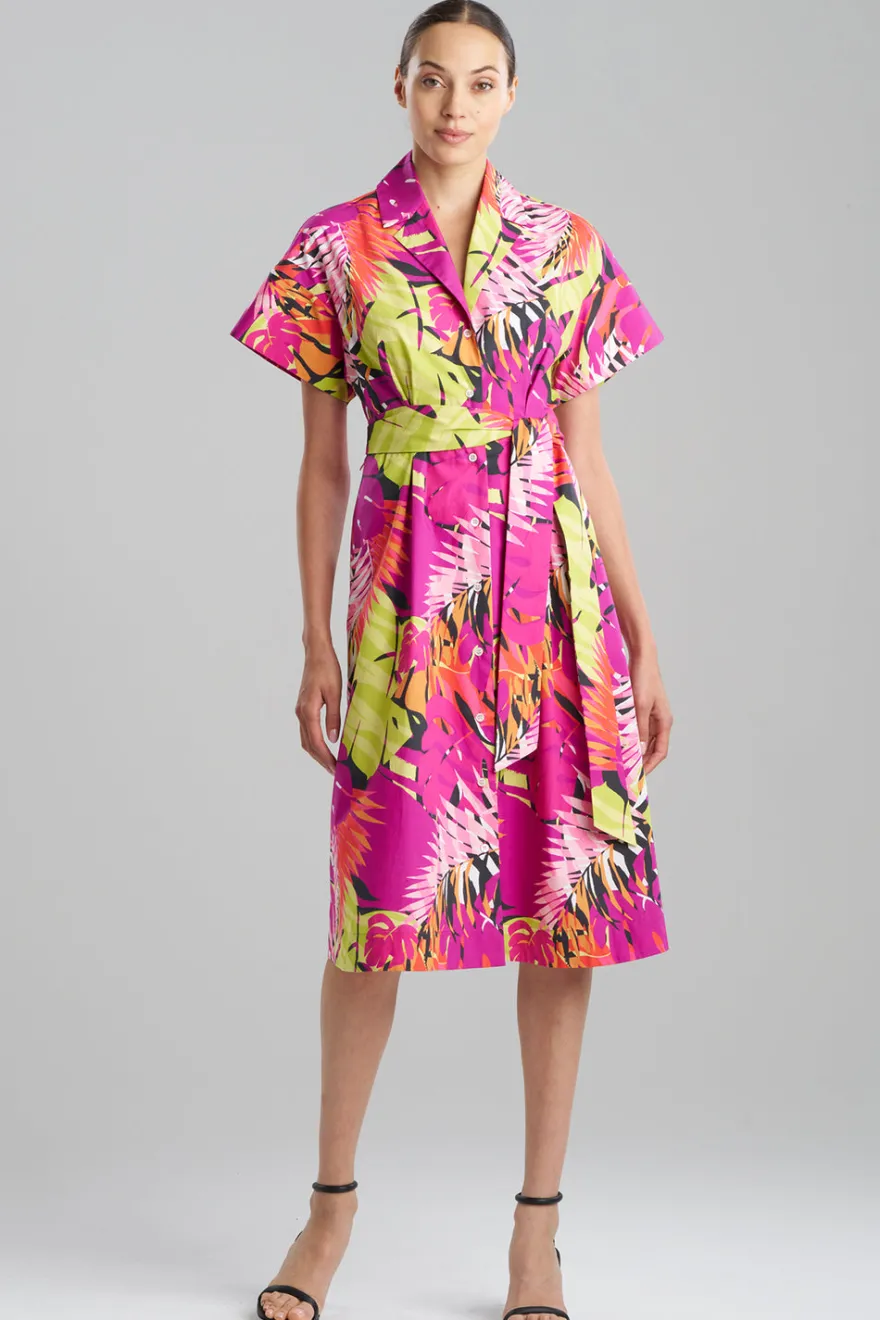 Palms Cotton Poplin Shirtdress