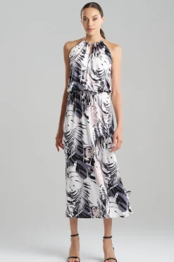 Palms Slinky Knit Halter Maxi Dress