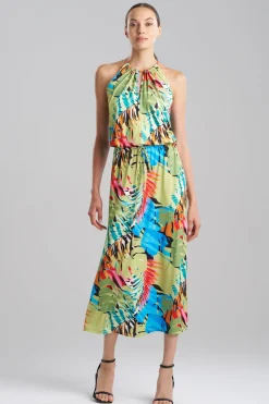 Palms Slinky Knit Halter Maxi Dress