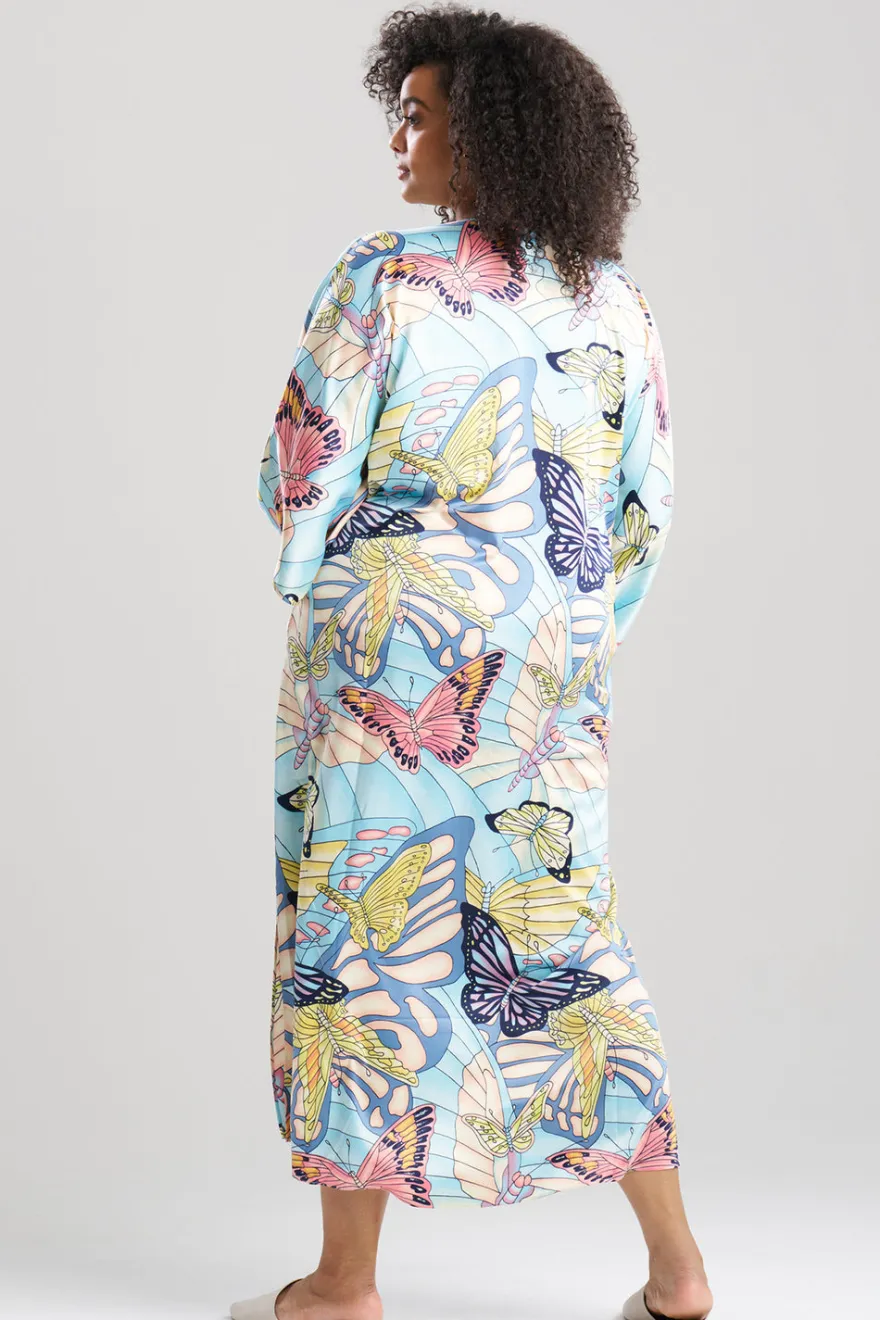 Papillon Printed Satin Caftan